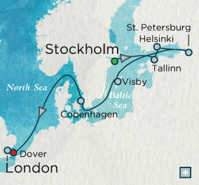 Baltic Reflections Map August 7-17 2026 - 10 Days Just Crystal Cruises symphony
