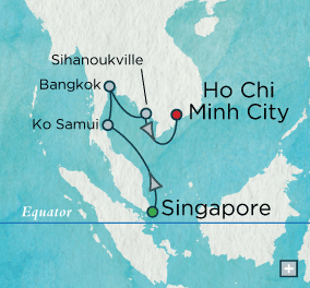 Just Crystal Cruises symphony 2026 Indochine Discovery: Crystal Getaways Map