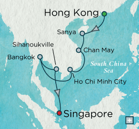 Just Crystal Cruises symphony 2026 Pagodas & Palaces Map