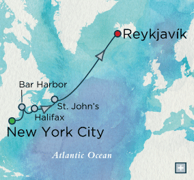 Just Crystal Cruises symphony 2026 Trans-Atlantic Treasures: Crystal Getaways Map