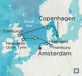 Just Crystal Cruises symphony 2026 Noble North Sea Map