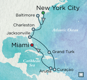 Just Crystal Cruises symphony 2026 Colonial Coast & Beyond Map