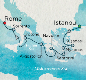 Goddesses &amp; Gladiators Map Just Crystal Cruises Symphony 2028