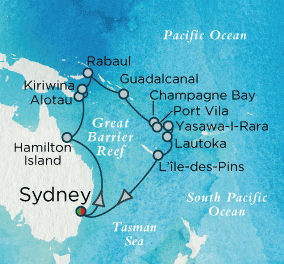 Across the Coral Sea Map