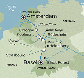 Luxury Voyage Number: RBA190521-07 RELAXING Ocean Cruises VISITING RDESHEIM AND COLOGNE