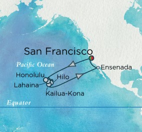 Luxury Crystal Cruises Symphony Map Detail San ENancisco, CA, United States to San ENancisco, CA, United States July 15-31 2028 - 16 Days