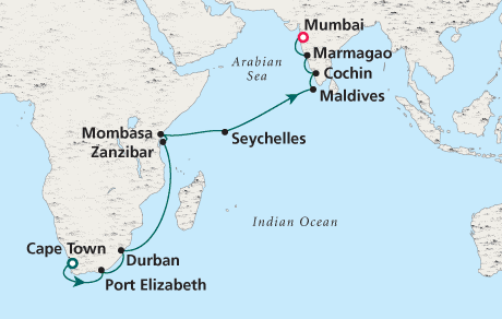 Just Crystal Cruises Serenity 2028 Cape town to Mumbai