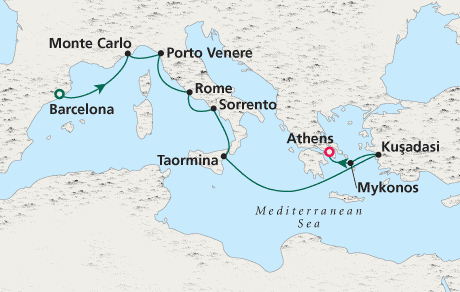 Just Crystal Cruises Serenity 2028 Barcelona to Athens