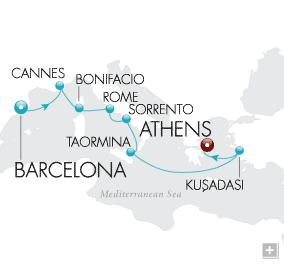 Just Tapas & Treasures Crystal Cruises Serenity 2028 Map