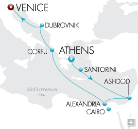 Just Parthenon & Pyramids Crystal Cruises Serenity 2028 Map