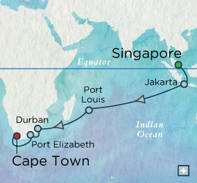 Temples &amp; Safaris Map Just Crystal Cruises Serenity 2026