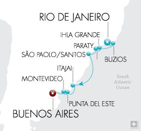 Just Samba Serenade Map Rio de Janeiro to Buenos Aires - Voyage V2205